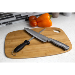 Home Basics Stainless Steel Knife Set with Knife Blade Sharpener, Black $5.00 EACH, CASE PACK OF 12