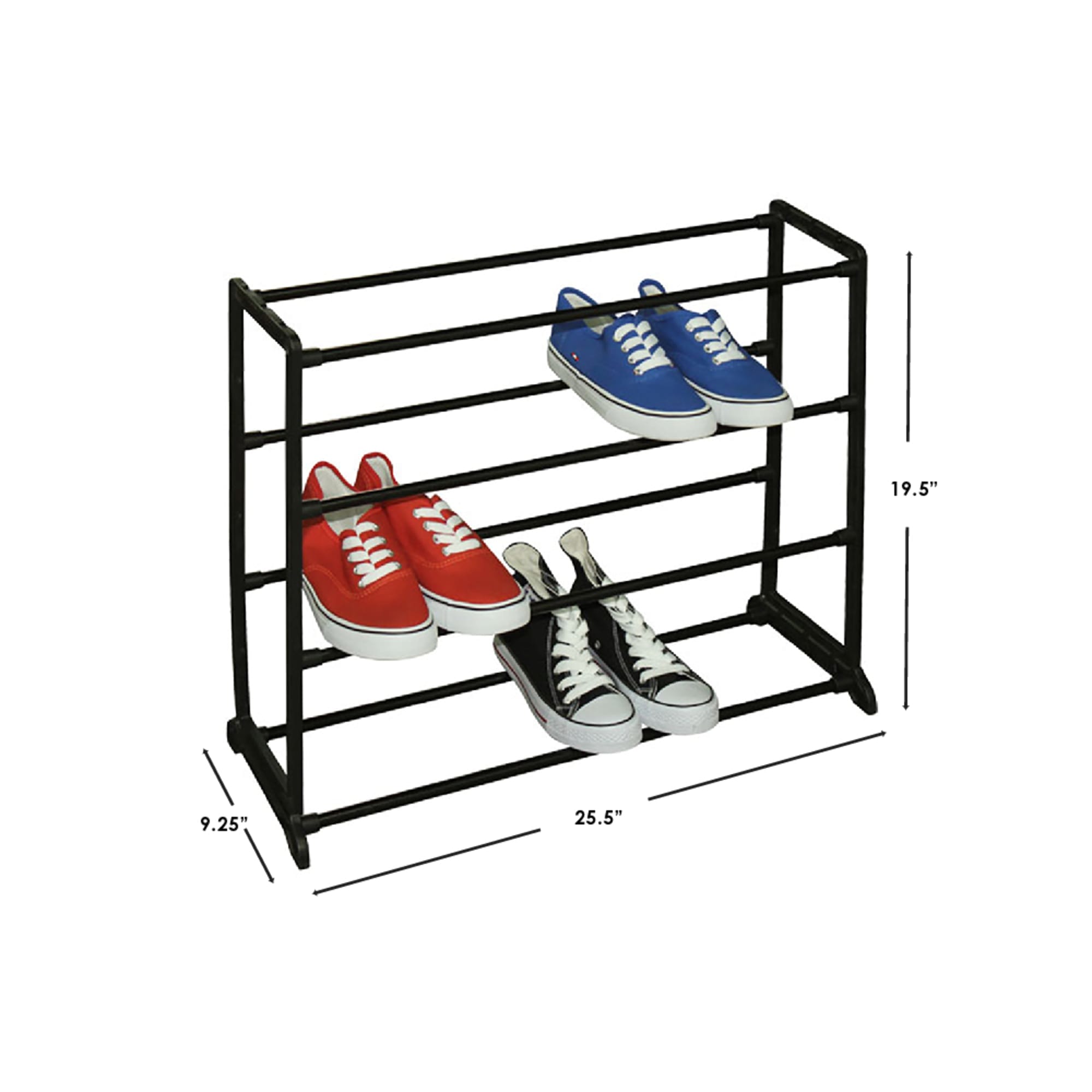 12 Wholesale Home Basics Stackable 12 Pair Metal And Plastic Shoe