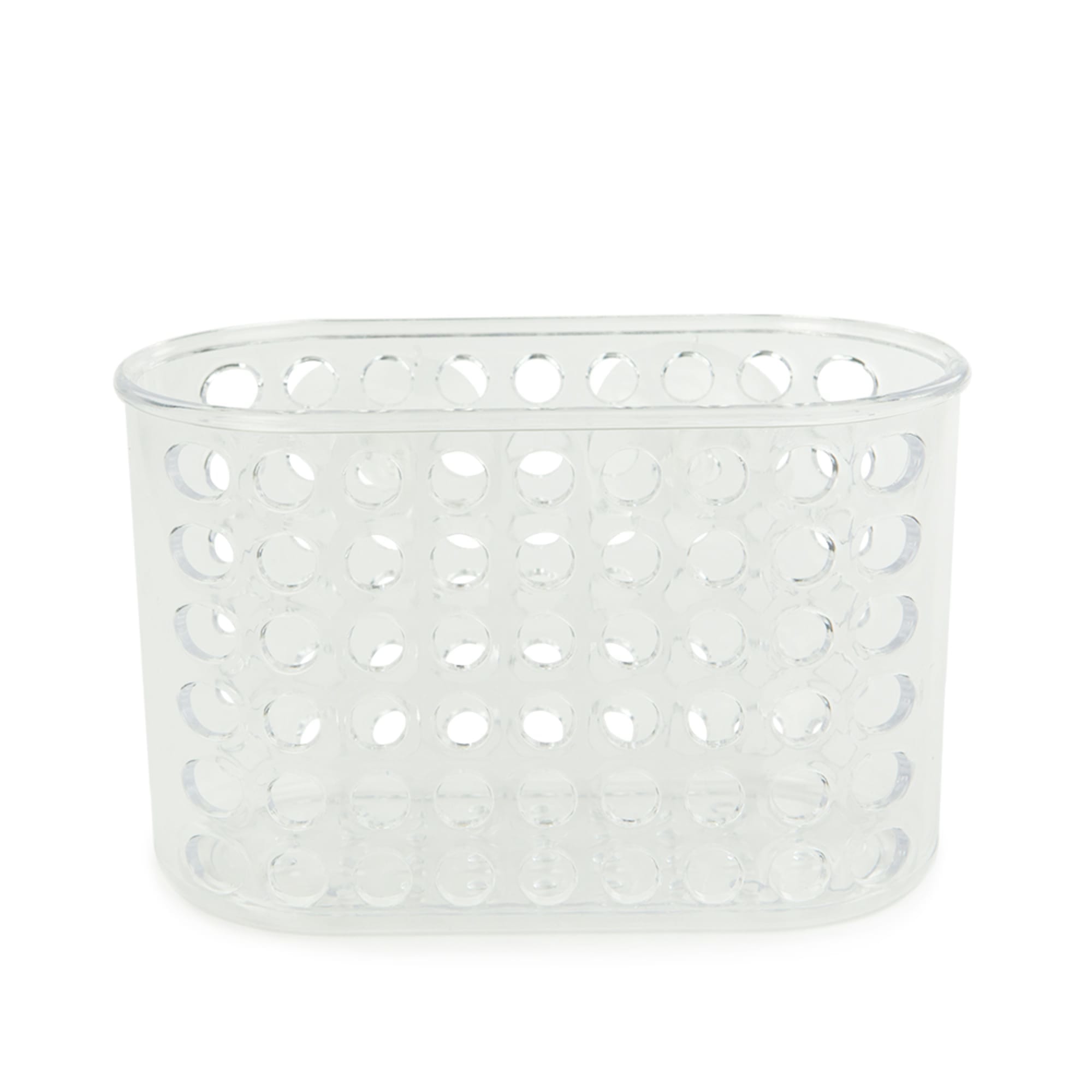 Plastic Suction Bathroom Organization Shower Caddy Basket, Clear