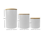 Load image into Gallery viewer, Home Basics Honeycomb 3 Piece Ceramic Canister Set, White $20.00 EACH, CASE PACK OF 3
