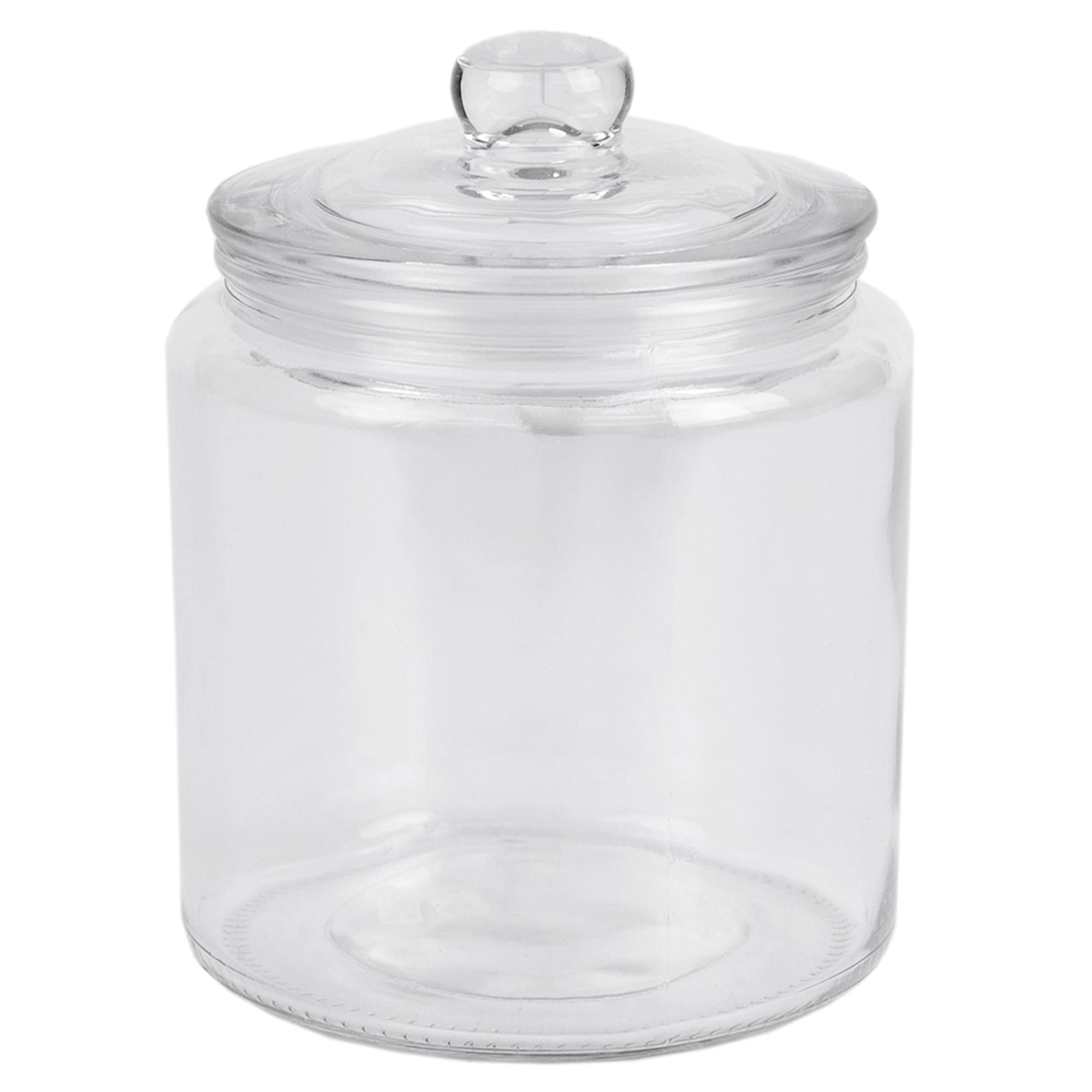 Home Basics Renaissance Collection Small 1 Lt Glass Jar with Easy Grab Knob Handles, Clear $4.00 EACH, CASE PACK OF 6