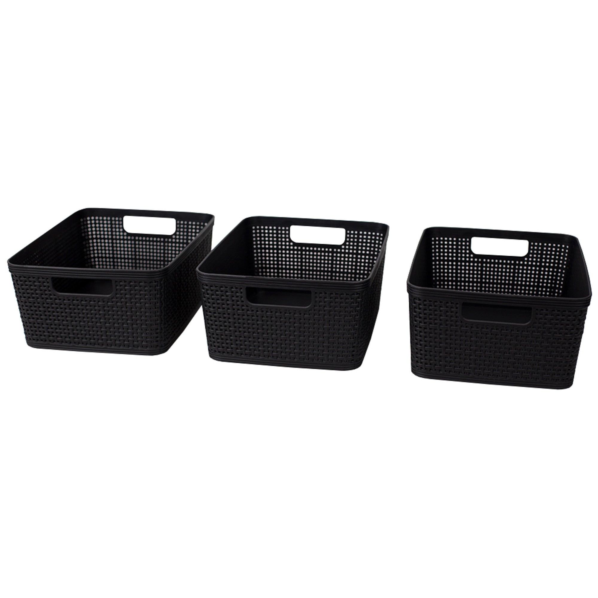 Home Basics Trellis 10" x 7.25" x 4.25" Multi-Purpose Stackable Plastic Storage Basket, (Pack of 3) - Assorted Colors