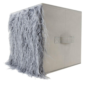 Home Basics Collapsible Faux Fur Non-woven Bin, Grey $5.00 EACH, CASE PACK OF 12