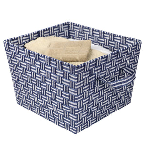 Home Basics Striped X-large Woven Strap Open Bin, Blue
 $10.00 EACH, CASE PACK OF 6