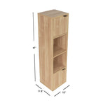 Load image into Gallery viewer, Home Basics 4 Cube MDF Storage Shelf with Doors, Natural $40.00 EACH, CASE PACK OF 1
