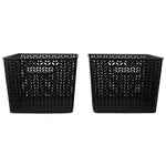 Load image into Gallery viewer, Home Basics Chevron 14&quot; x 11.75&quot; x 8.75&quot; Multi-Purpose Stackable Plastic Storage Basket, (Pack of 2) - Assorted Colors
