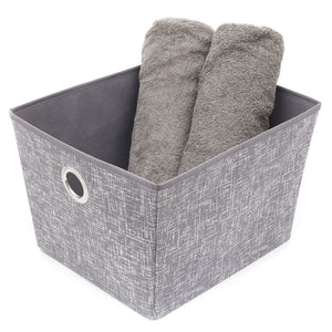 Home Basics Graph Line Large Open Cube Storage Bin, Grey $6.00 EACH, CASE PACK OF 12