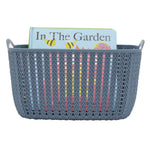 Load image into Gallery viewer, Home Basics 6L Crochet-Designed Plastic Basket, Blue $3.00 EACH, CASE PACK OF 24
