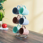 Load image into Gallery viewer, Home Basics 6 Piece Polka Dot Mug Set with Stand, Multi-Color Pastel $10.00 EACH, CASE PACK OF 6
