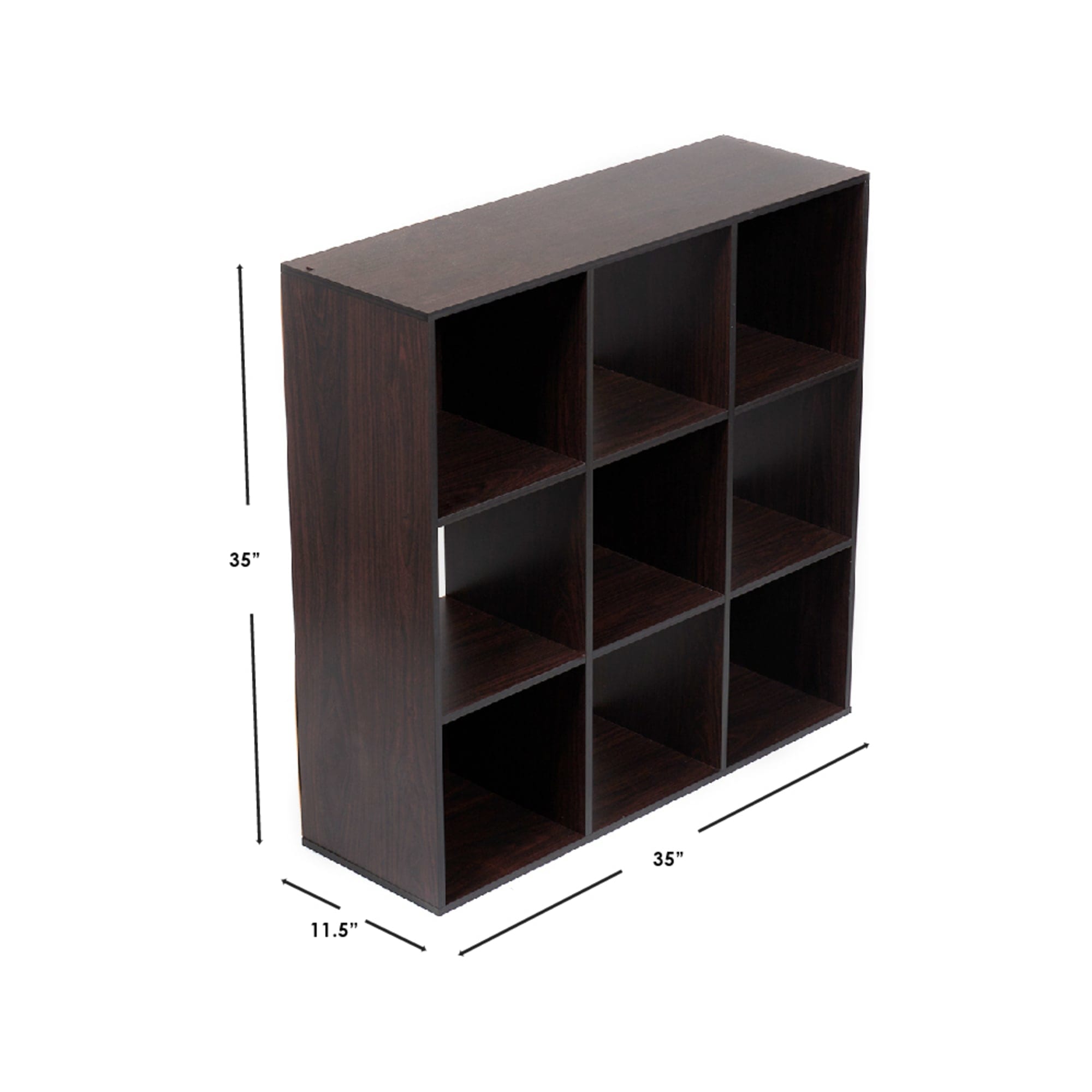 Home Basics Open and Enclosed 9 Cube MDF Storage Organizer, Espresso $50.00 EACH, CASE PACK OF 1