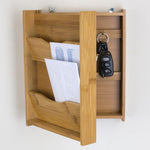 Load image into Gallery viewer, Home Basics Bamboo Letter Rack with Key Box, Natural $12.00 EACH, CASE PACK OF 12
