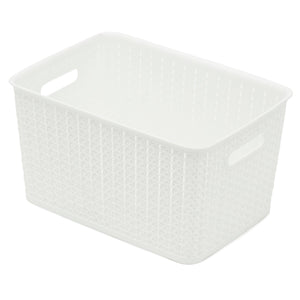 Home Basics 5 Liter Plastic Basket With Handles, White $4 EACH, CASE PACK OF 6