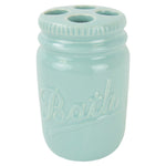 Load image into Gallery viewer, Home Basics 4 Piece Ceramic Mason Jar Bath Set, Mint $10.00 EACH, CASE PACK OF 6

