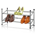 Load image into Gallery viewer, Home Basics 2-Tier Chrome Expandable Shoe Rack $12.00 EACH, CASE PACK OF 8
