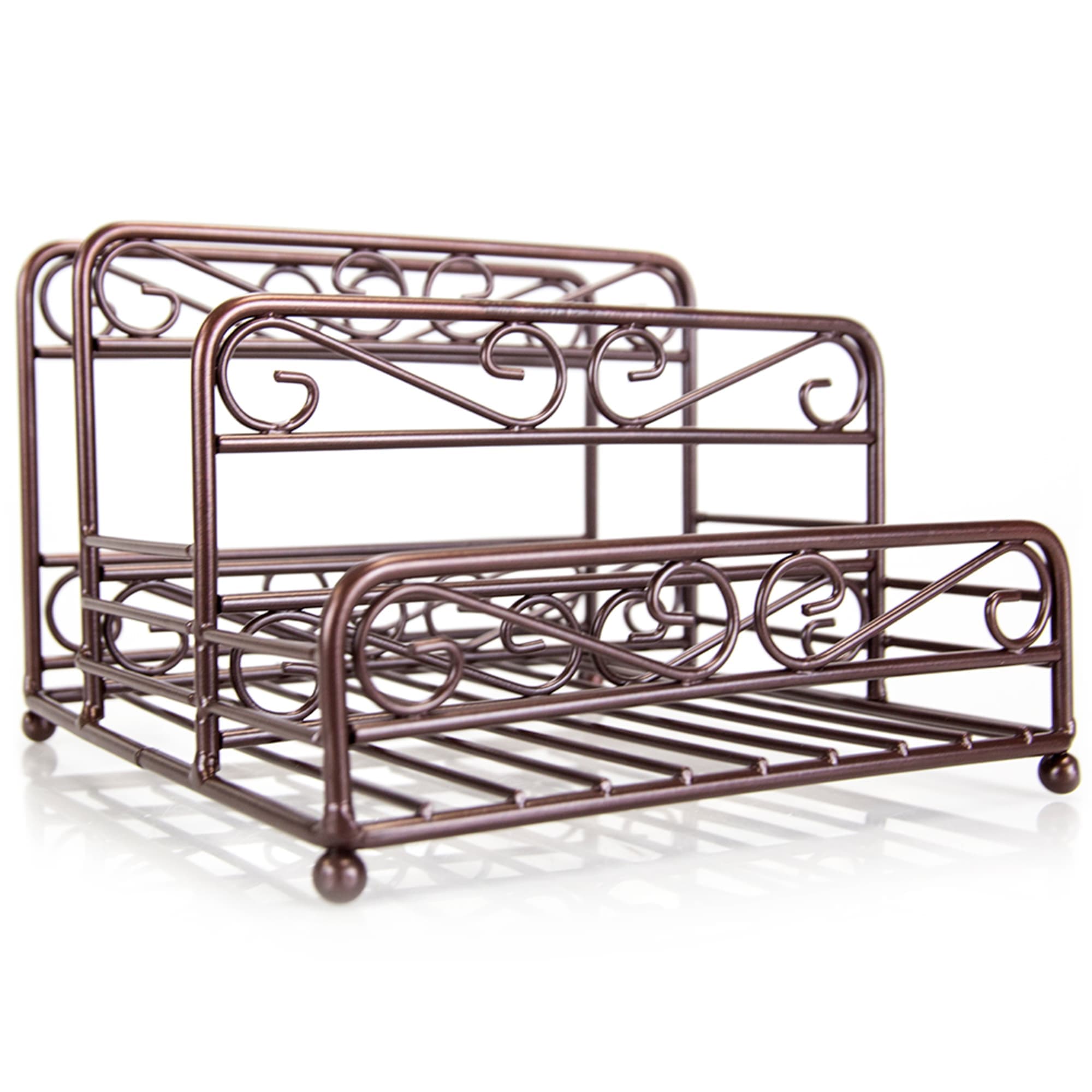 Home Basics Scroll Collection Steel Salt And Pepper Napkin Caddy, Bronze $6.50 EACH, CASE PACK OF 12