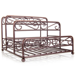Home Basics Scroll Collection Steel Salt And Pepper Napkin Caddy, Bronze $6.50 EACH, CASE PACK OF 12