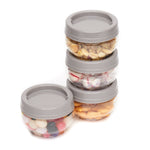 Load image into Gallery viewer, Home Basics 4 Piece 5.4 oz. Stackable Food Storage Containers, Clear/Grey $4.00 EACH, CASE PACK OF 9
