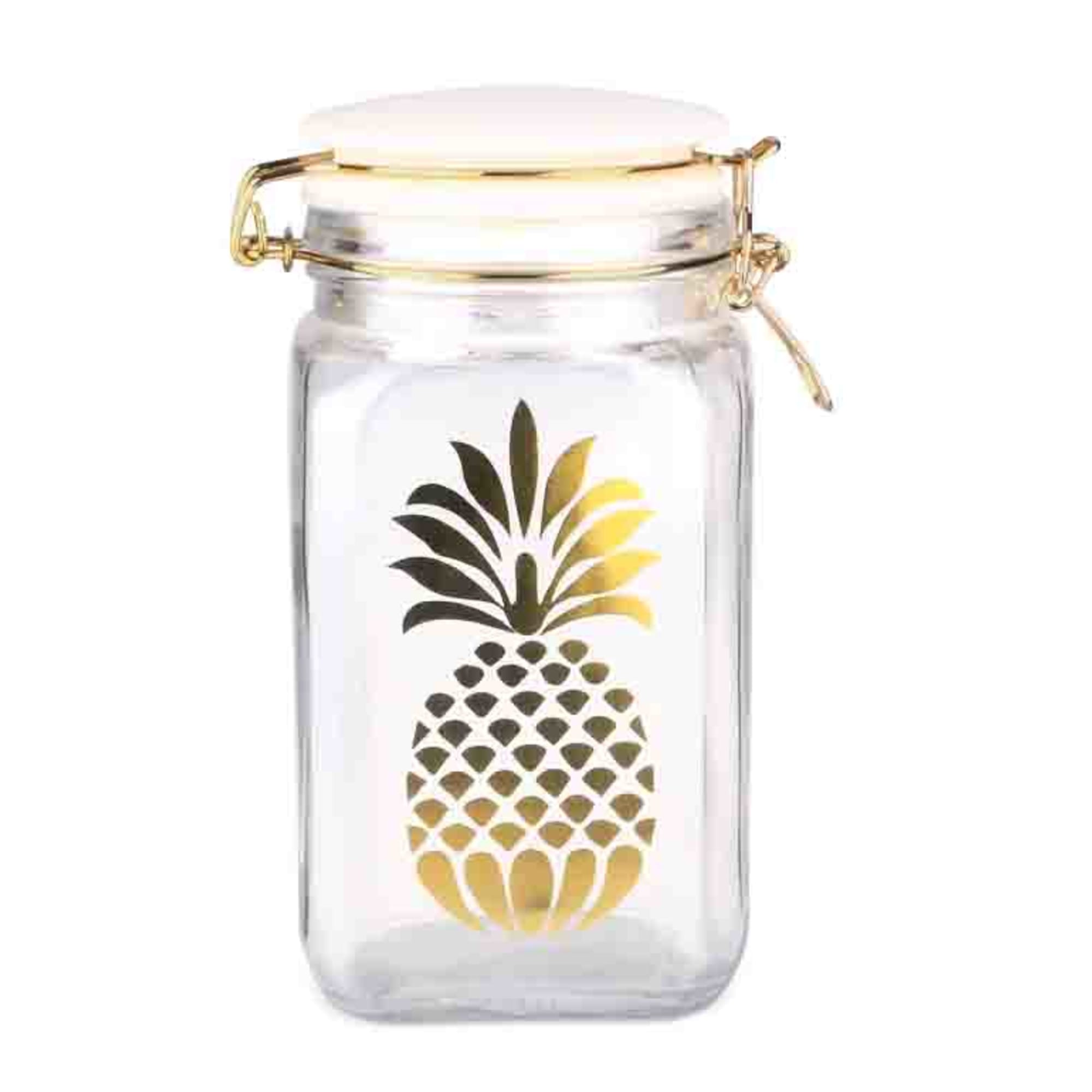 Home Basics Pineapple Sunshine 71 oz. Glass Canister $4 EACH, CASE PACK OF 12