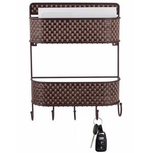 Home Basics Wall Mount Basket Weave 2 Tier Letter Rack Organizer, Bronze $10.00 EACH, CASE PACK OF 6