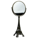 Load image into Gallery viewer, Home Basics Antique French Paris Eiffel Towel Double Sided Cosmetic Mirror, Bronze $15.00 EACH, CASE PACK OF 6
