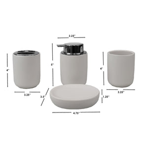 Home Basics Luxem 4 Piece Ceramic Bath Accessory Set, White $10.00 EACH, CASE PACK OF 12