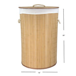 Load image into Gallery viewer, Home Basics Round Foldable Bamboo Hamper, Natural $15.00 EACH, CASE PACK OF 6
