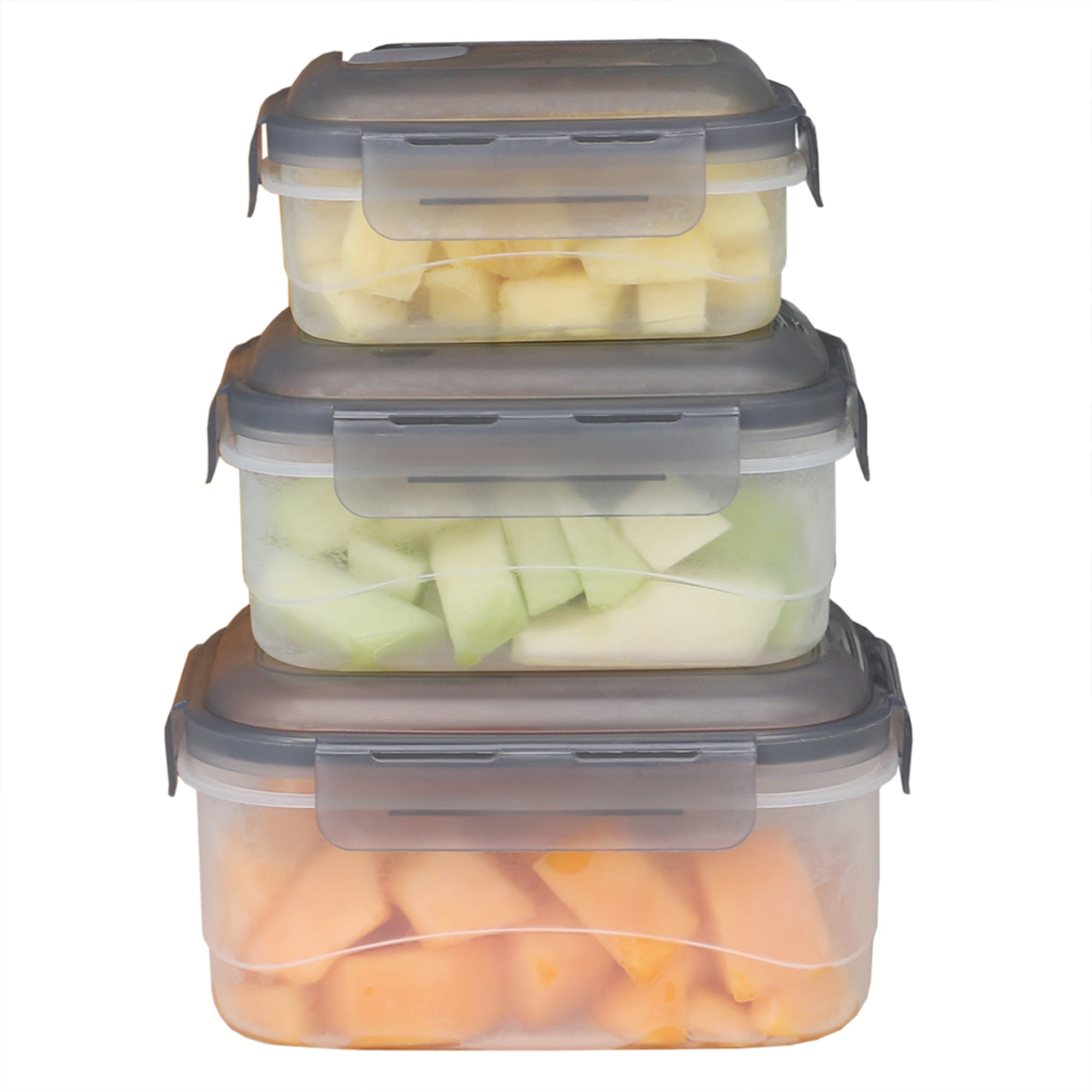 Home Basics Locking Rectangle Food Storage Containers with Grey Steam Vented Lids, (Set of 6) $6.00 EACH, CASE PACK OF 12