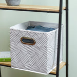 Load image into Gallery viewer, Home Basics Wave Non-Woven Storage Bin with Handle, White $4.00 EACH, CASE PACK OF 12
