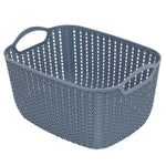 Load image into Gallery viewer, Home Basics 6L Crochet-Designed Plastic Basket, Blue $3.00 EACH, CASE PACK OF 24
