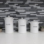 Load image into Gallery viewer, Home Basics Doric 3 Piece Ceramic Canisters, White $20 EACH, CASE PACK OF 2
