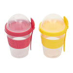Load image into Gallery viewer, Home Basics Plastic To-Go Cup with Spoon - Assorted Colors
