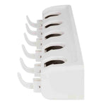 Load image into Gallery viewer, Home Basics Plastic 5 Slot Mop and Broom Organizer, White $6.00 EACH, CASE PACK OF 12
