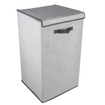 Load image into Gallery viewer, Home Basics Herringbone Non-woven Laundry Hamper with Velcro Closure, Grey $10.00 EACH, CASE PACK OF 6
