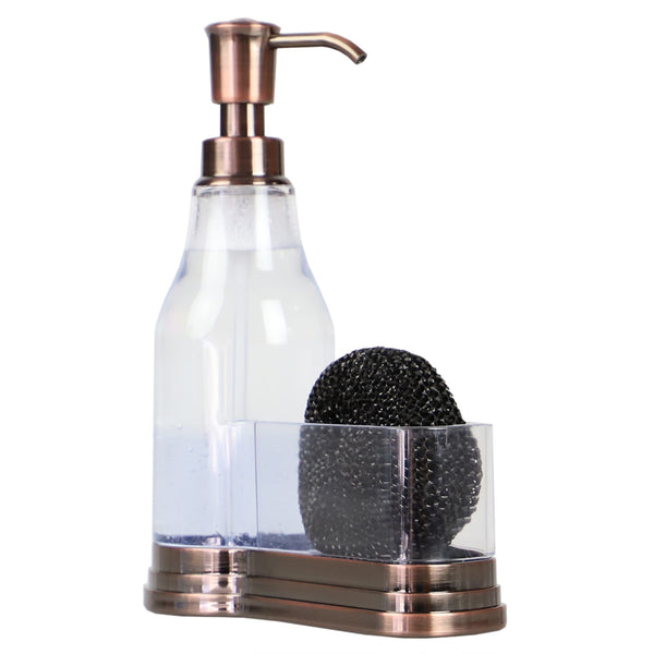 mDesign Plastic Kitchen Soap Dispenser Pump/Sponge Holder Caddy