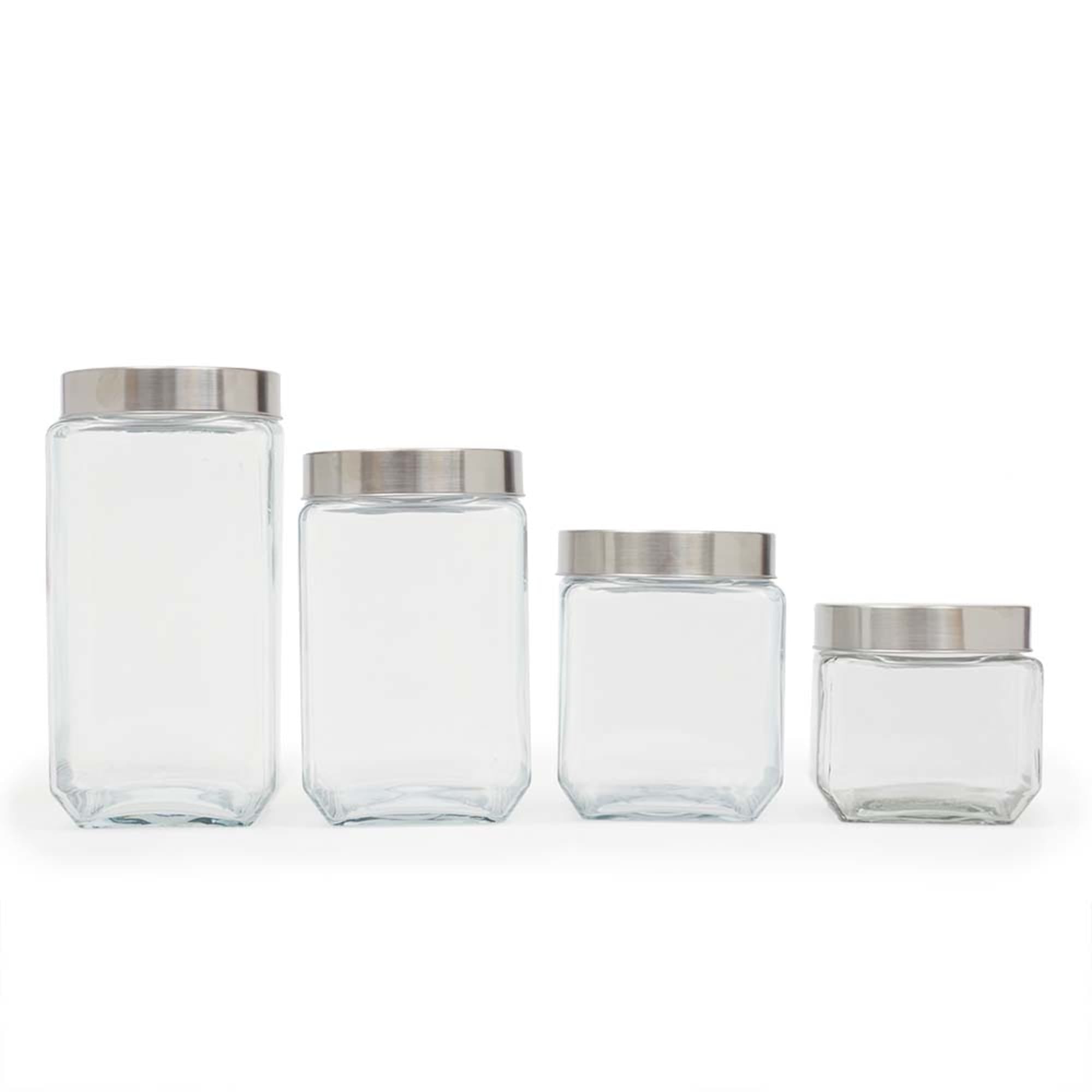 Home Basics 4 Piece Canister Set with Stainless Steel Lids $15.00 EACH, CASE PACK OF 6