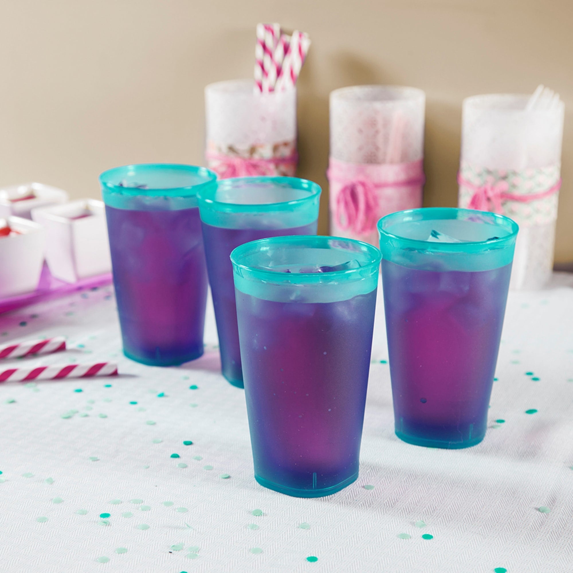 Sterilite 20 oz Tumblers, Set of 4, Aqua $2 EACH, CASE PACK OF 8