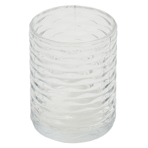 Home Basics Rippled 3 Piece Glass Bath Accessory Set, Clear $6.00 EACH, CASE PACK OF 8
