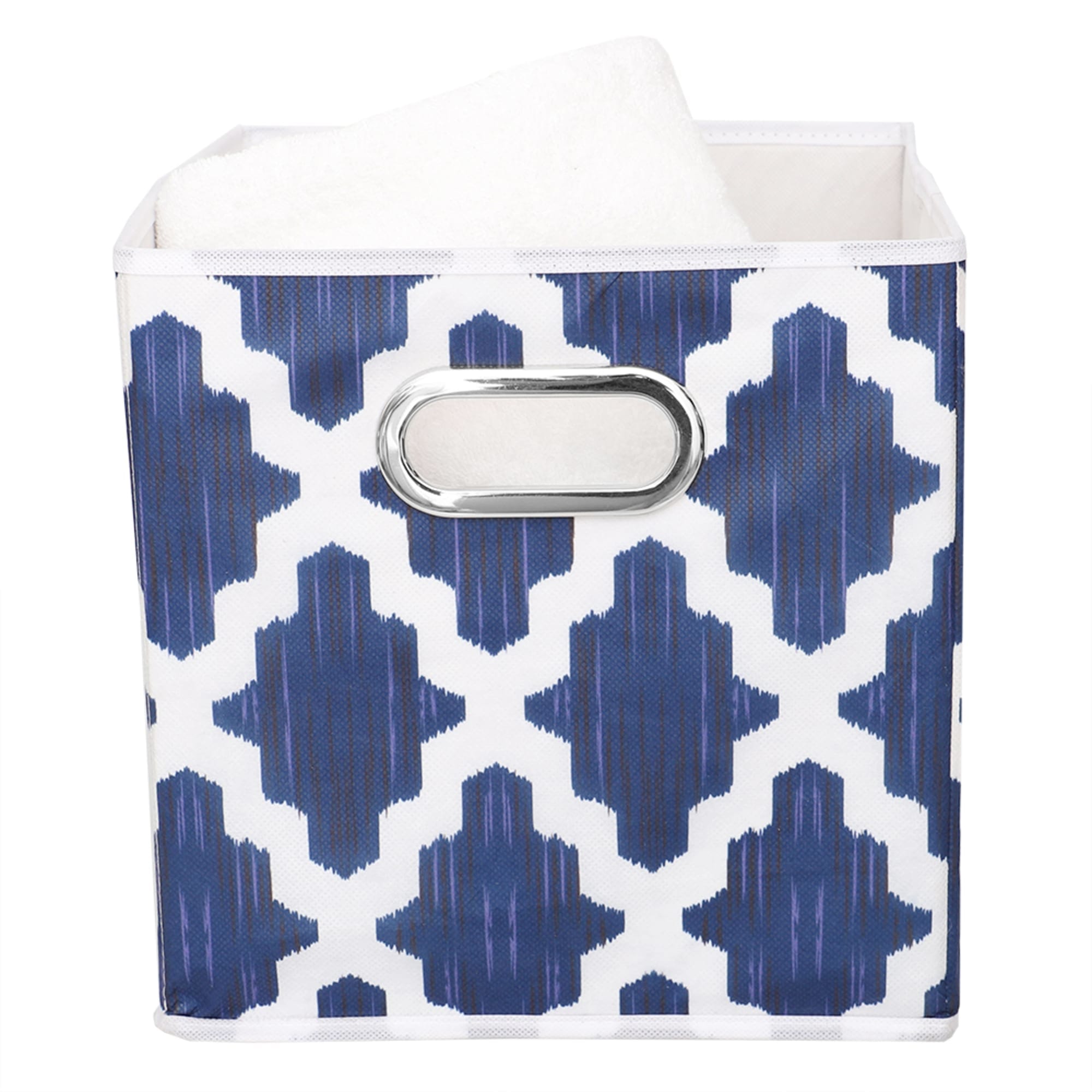 Home Basics Lattice Collapsible Non-Woven Storage Bin with Grommet Handle, Navy $5.00 EACH, CASE PACK OF 12