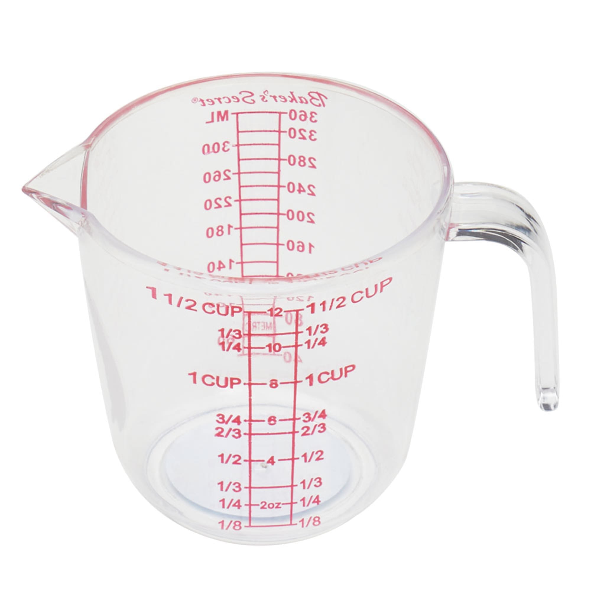 Baker's Secret Glass Durable 1000ml Measuring Cup 2.56x5.91x4.72 Clear