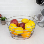 Load image into Gallery viewer, Home Basics Simplicity Collection Fruit Basket, Satin Chrome $10.00 EACH, CASE PACK OF 12
