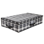 Load image into Gallery viewer, Home Basics Plaid Non-Woven Under the Bed Storage Box with Label Window, Black $8.00 EACH, CASE PACK OF 12
