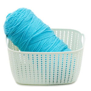 Home Basics Medium Crochet Plastic Basket - Assorted Colors