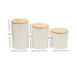 Load image into Gallery viewer, Home Basics Scallop 3 Piece Ceramic Canister Set With Bamboo Tops, White
 $20.00 EACH, CASE PACK OF 3
