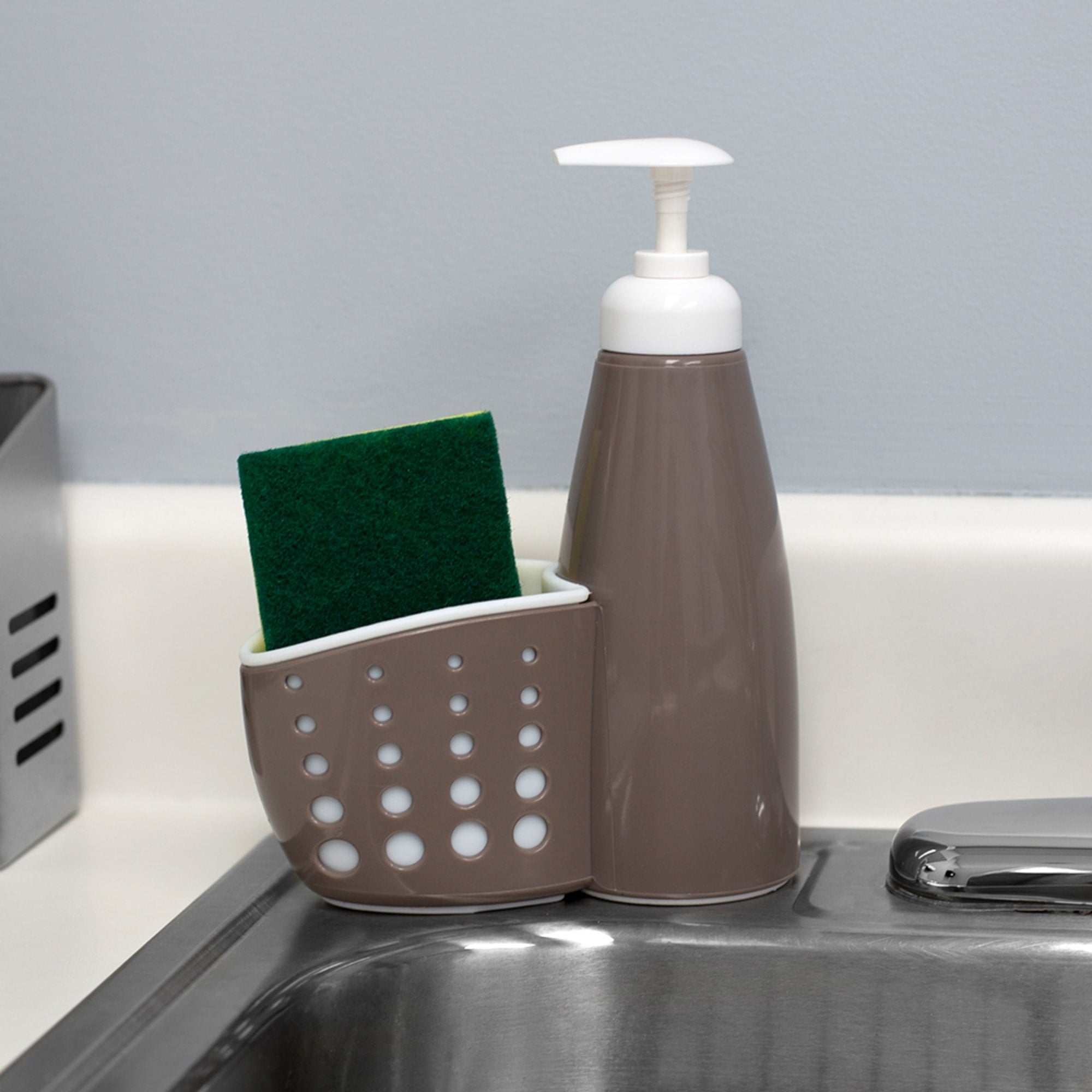 Casabella Sink Sider faucet sponge holder grey
