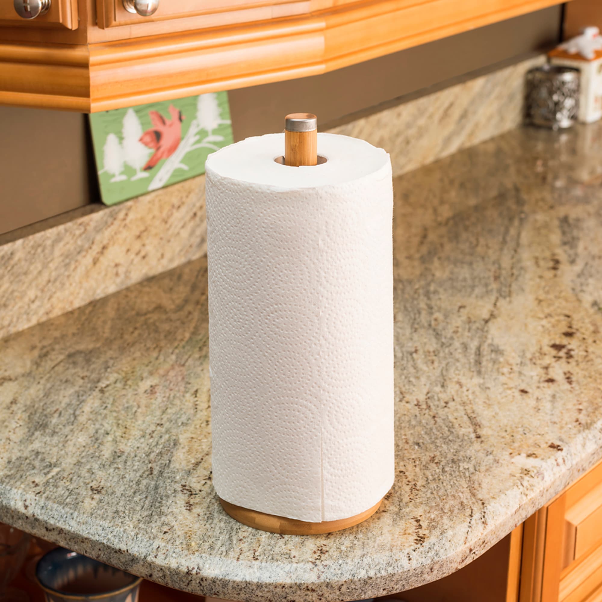 Home Basics Bamboo Paper Towel Holder
