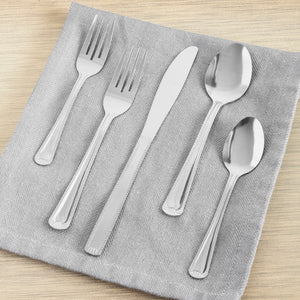 Home Basics Grand 20 Piece Stainless Steel Flatware Set, Silver $10.00 EACH, CASE PACK OF 12