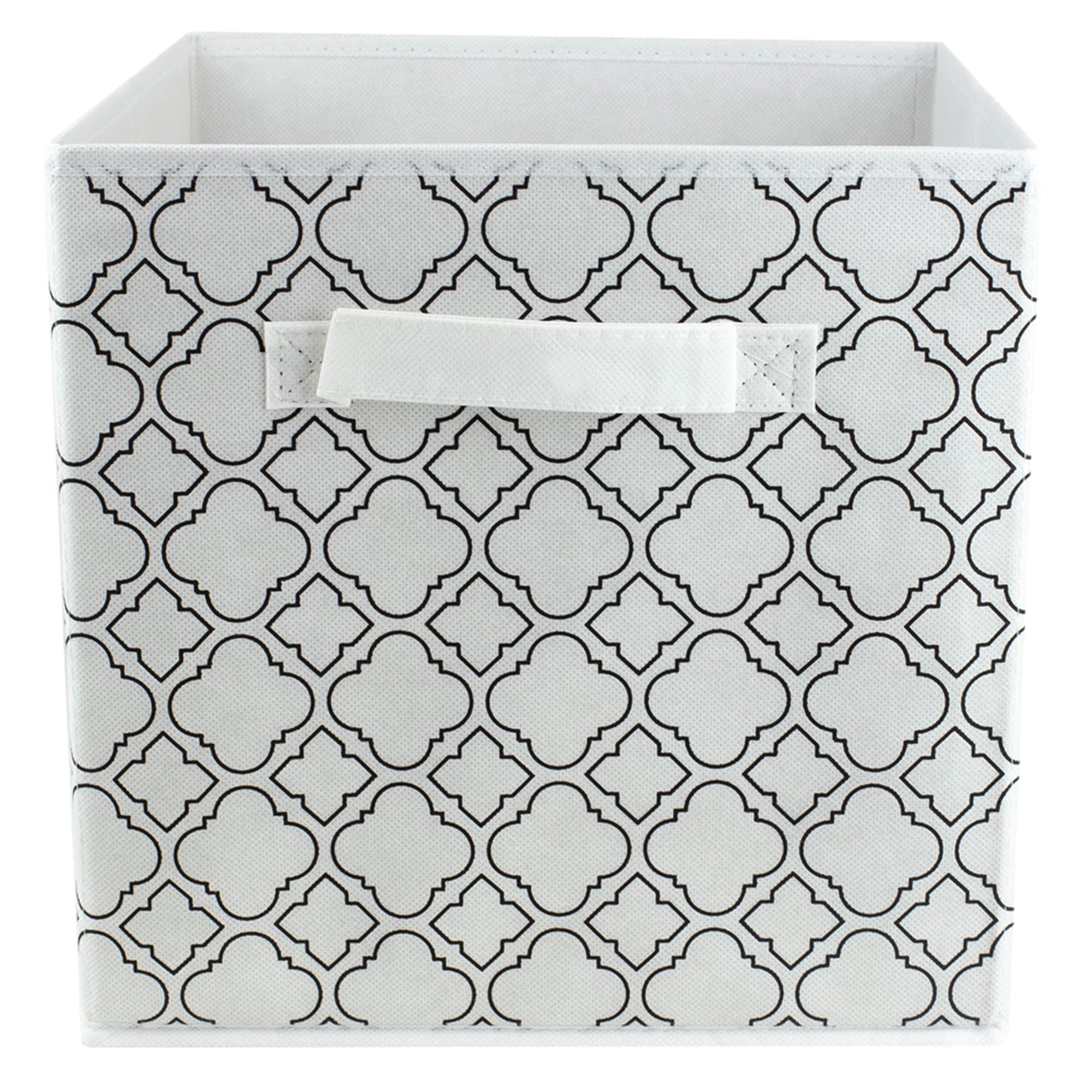 Home Basics Quatrefoil Collapsible Non-Woven Storage Cube, White $3.00 EACH, CASE PACK OF 12