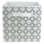 Load image into Gallery viewer, Home Basics Quatrefoil Collapsible Non-Woven Storage Cube, White $3.00 EACH, CASE PACK OF 12
