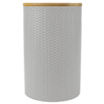 Load image into Gallery viewer, Home Basics Wave 3 Piece Ceramic Canister Set With Bamboo Tops, White $20.00 EACH, CASE PACK OF 3
