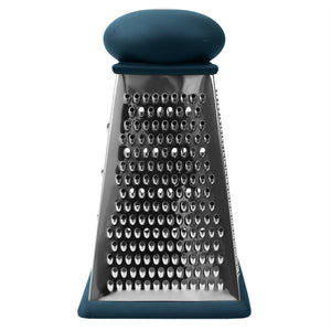 Michael Graves Design Comfortable Grip Non-Skid  Pyramid Shaped 4 Sided Stainless Steel Box Cheese Grater with Handle,  Indigo $5.00 EACH, CASE PACK OF 24